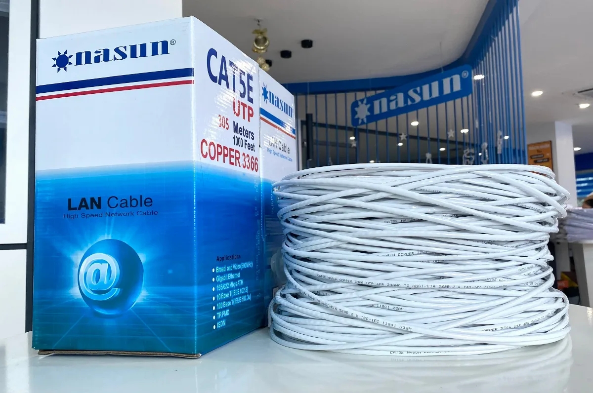 Dây mạng Cat5e NASUN model COPPER 1122 (305m/cuộn) chính hãng Hati Solutions