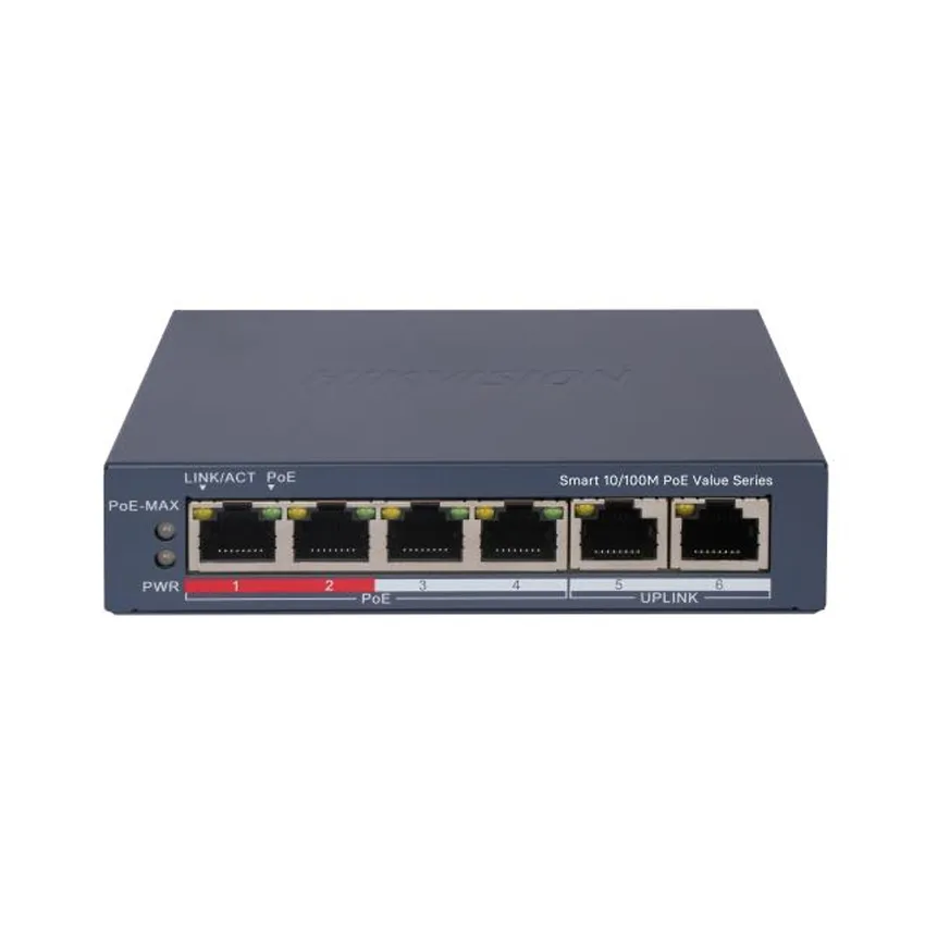 Switch mạng 4 cổng PoE HIKVISION DS-3E1106P-EI/M chính hãng