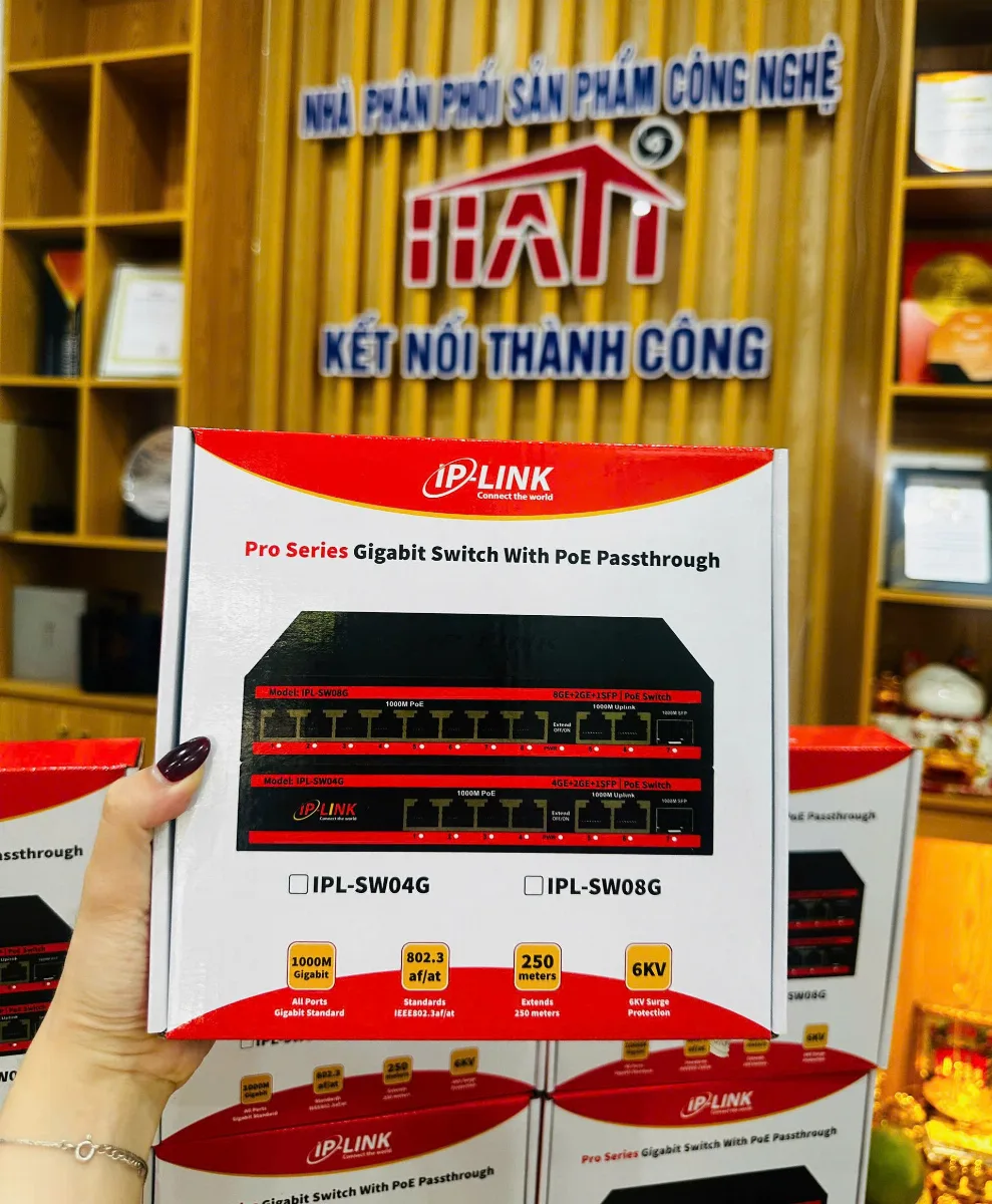 Thiết bị chuyển mạch PoE Gigabit 4 cổng IP-LINK IPL-SW04G chính hãng HATI SOLUTIONS